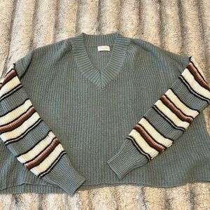 Striped Sleeve Sweater